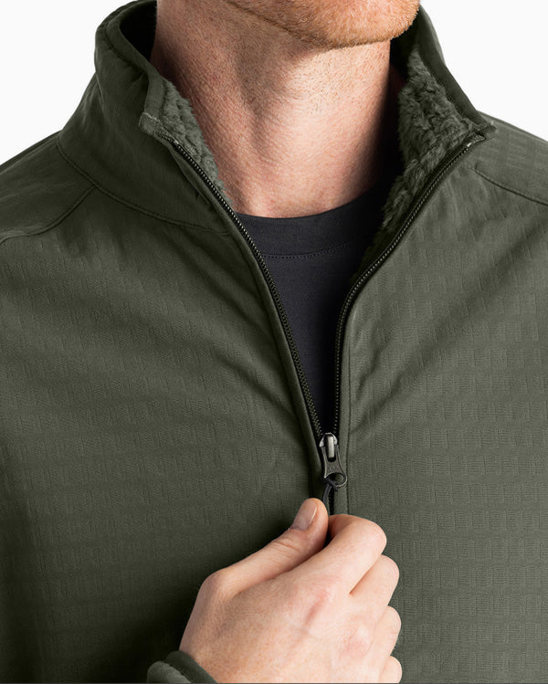 Men's Gridback Fleece Jacket: Dark Olive