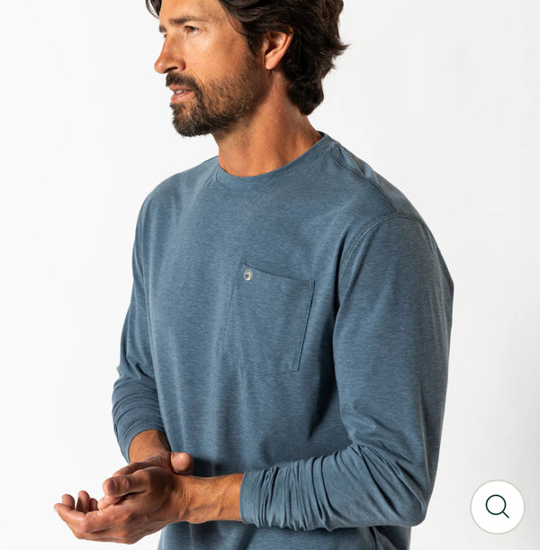 Windward Long Sleeve Performance T-Shirt - Orion Blue Heather