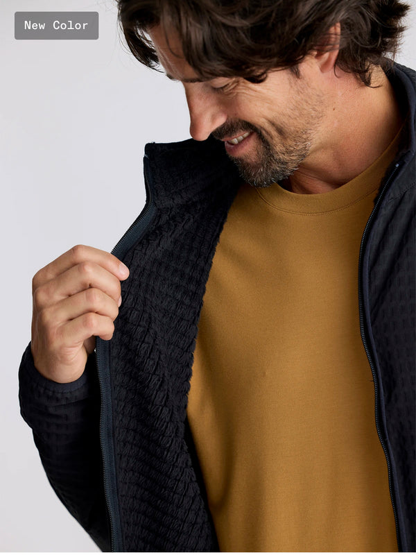 Men's Gridback Fleece Jacket: Black