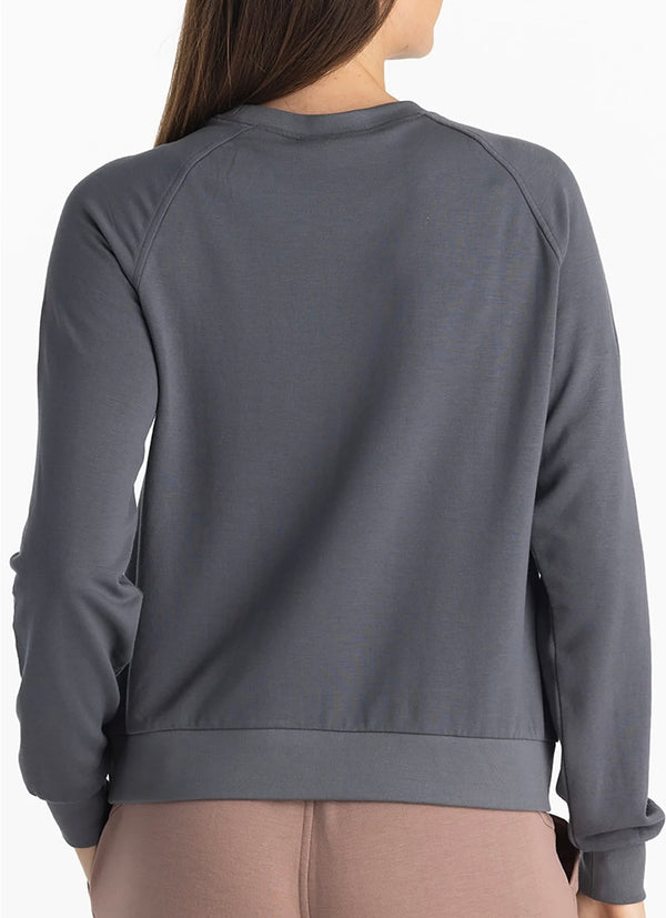 BAMBOO LIGHTWEIGHT FLEECE CREW - STORM CLOUD