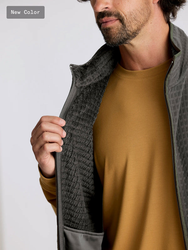 Men's Gridback Fleece Vest: Dark Olive