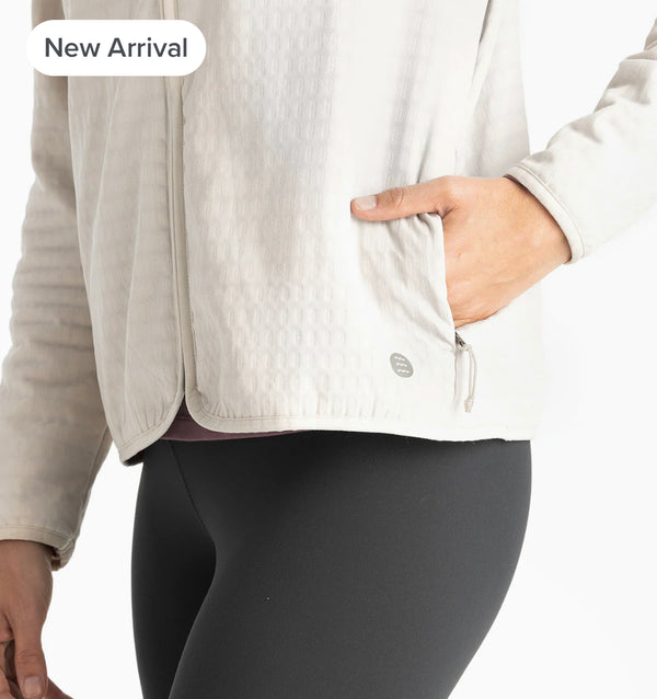 Women's Gridback Fleece Jacket - Stone