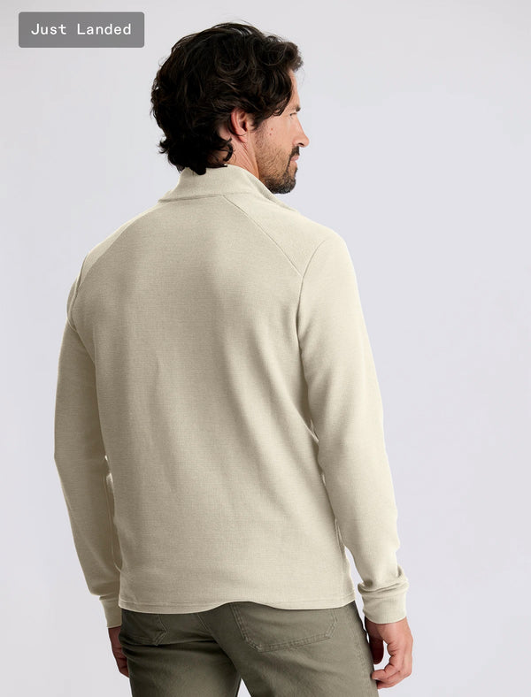 Men's Waffle Quarter Zip: Sandstone