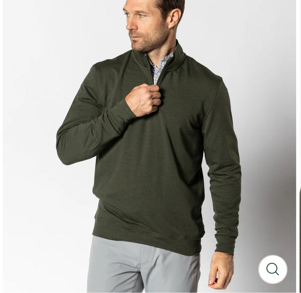 Dunmore Performance 1/4 Zip Pullover - Deep Olive