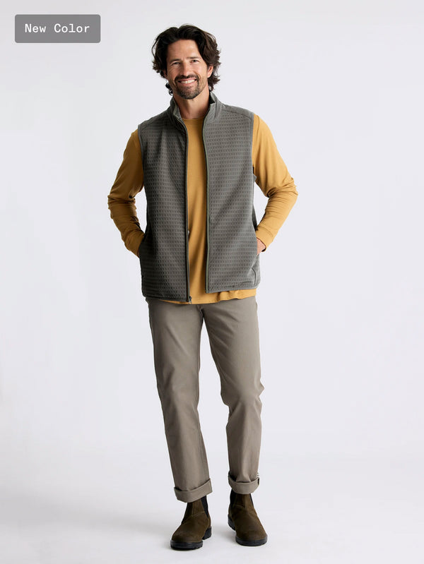 Men's Gridback Fleece Vest: Dark Olive