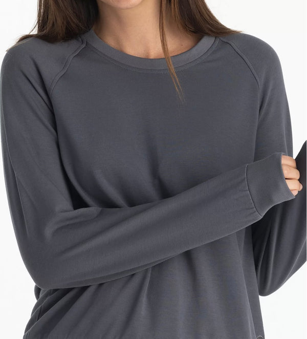 BAMBOO LIGHTWEIGHT FLEECE CREW - STORM CLOUD