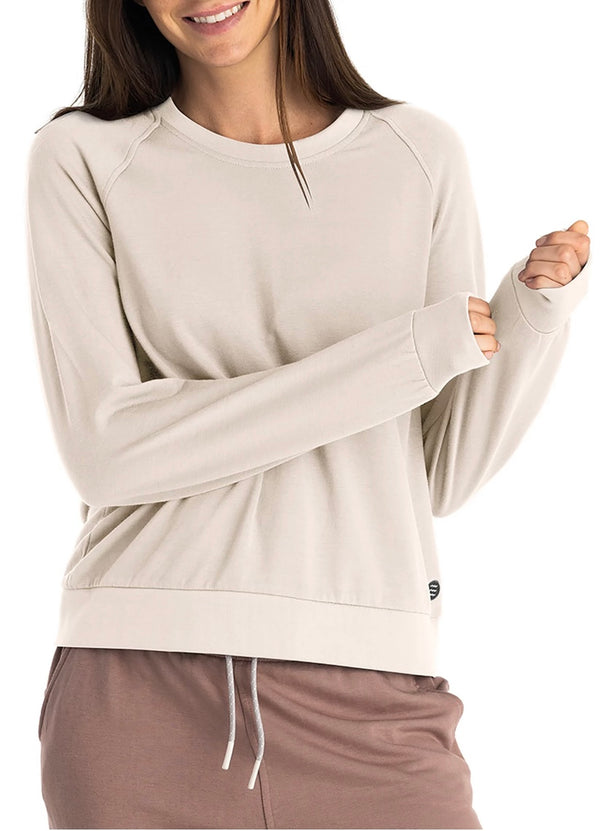 BAMBOO LIGHTWEIGHT FLEECE CREW - STONE