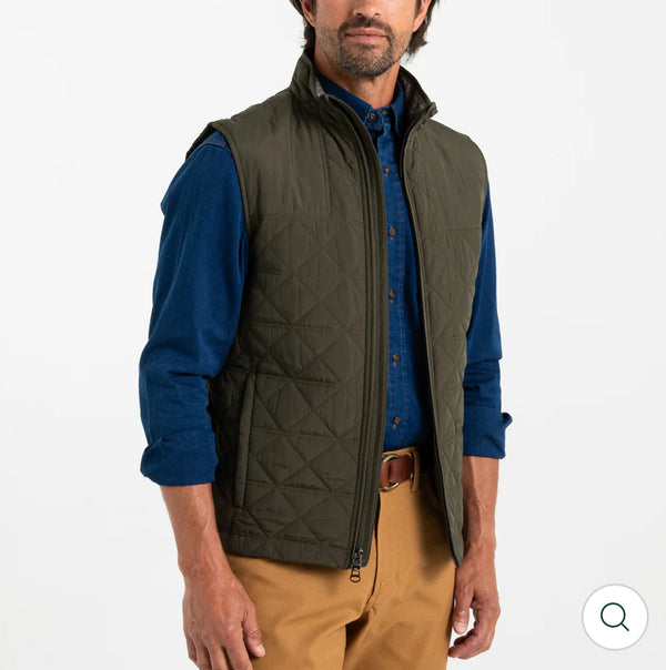 Fremont Performance Quilted Vest: Dark Forest Green