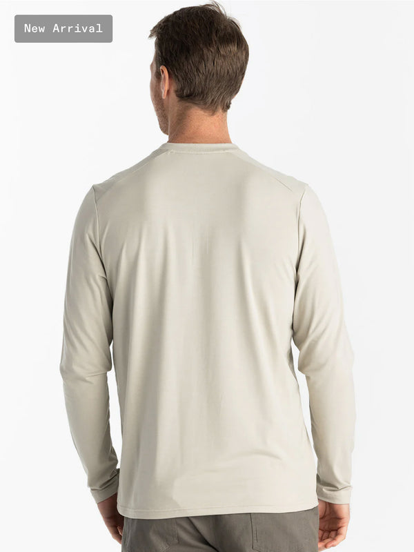 BAMBOO FLEX LONG SLEEVE HENLEY - SANDSTONE