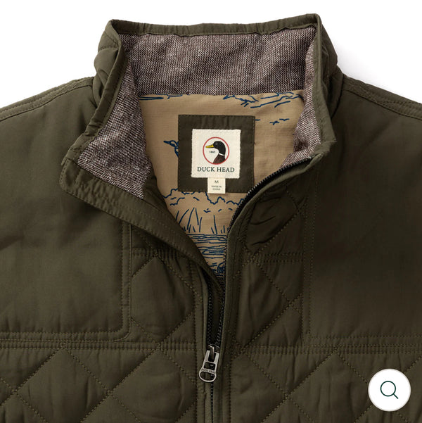 Fremont Performance Quilted Vest: Dark Forest Green