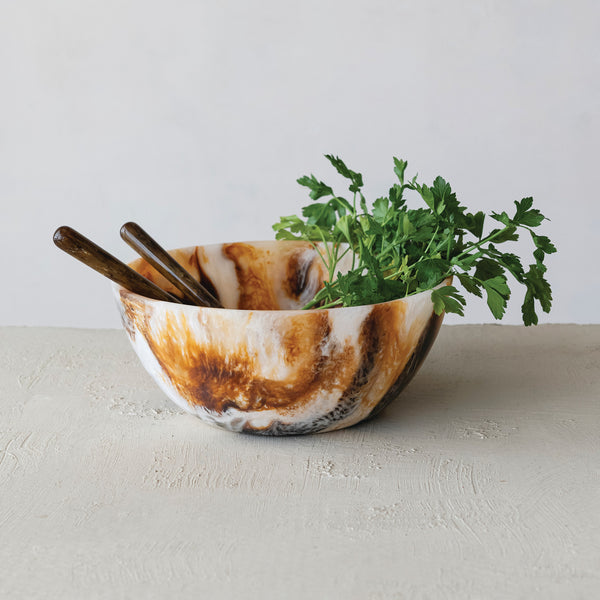 Stainless Steel Salad Servers with Resin Handles