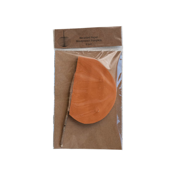 Recycled Paper Folding Honeycomb Pumpkin 6.5”