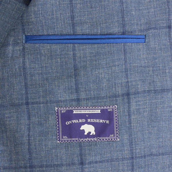 Barberis Captains Windowpane Sport Coat - Captains Blue