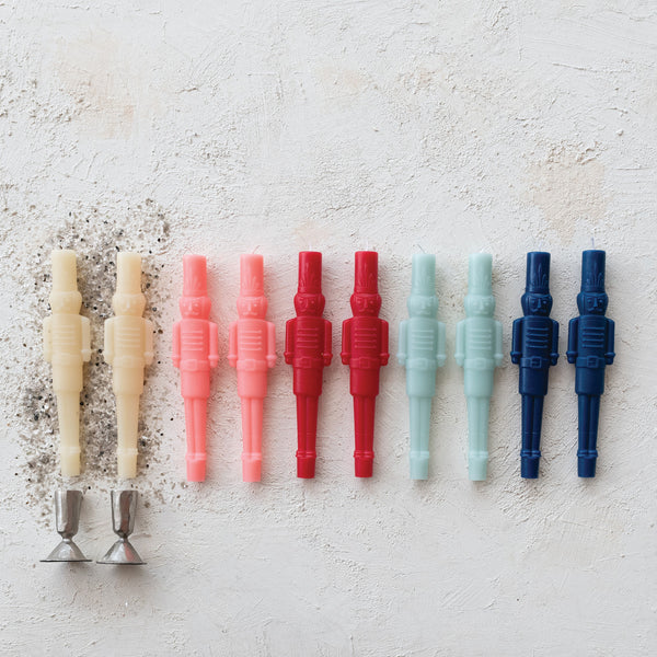 Unscented Nutcracker Shaped Taper Candles in Box