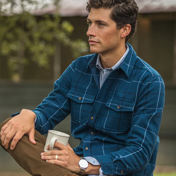 Chaps Fireside Shirt Jacket - Blue Wing Teal