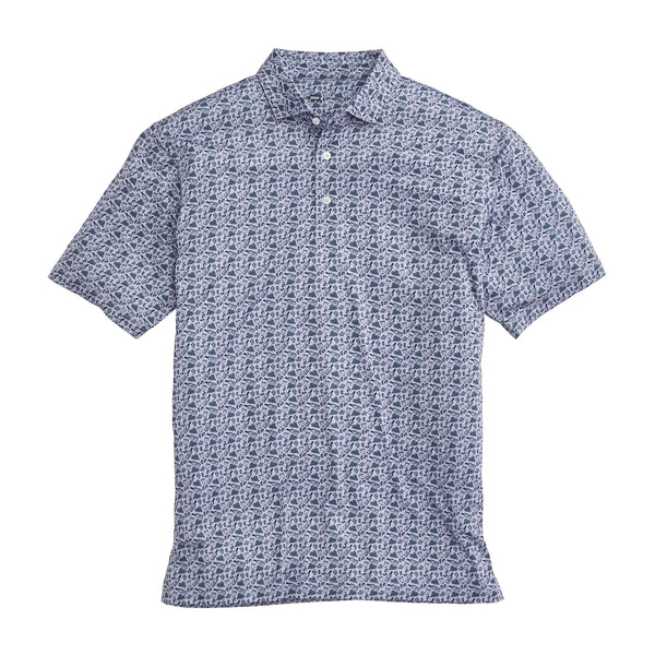 Transfusion Printed Performance Polo: Thistle