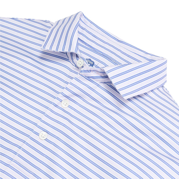Wedge Stripe Performance Polo: Daybreak