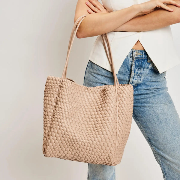 Gladys Woven Tote - Nude