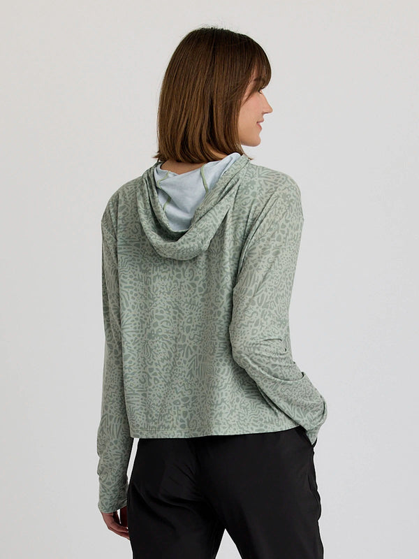 Women's Elevate Lightweight Hoodie: Drifter Print Desert Sage