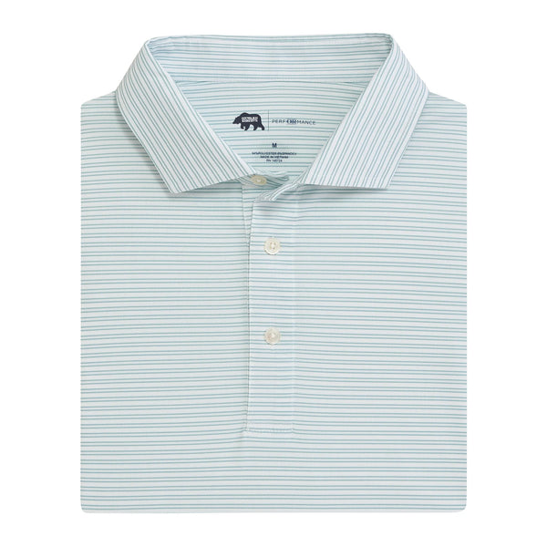 Pairing Stripe Performance Pique Polo - Aquifer