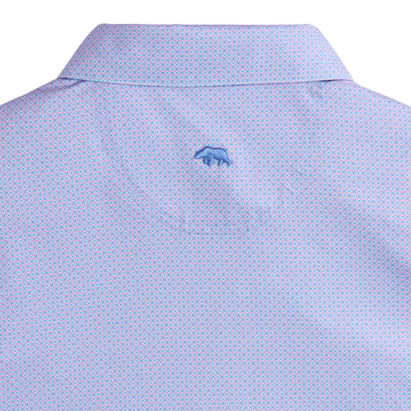 Range Printed Performance Polo - Flamingo Plume