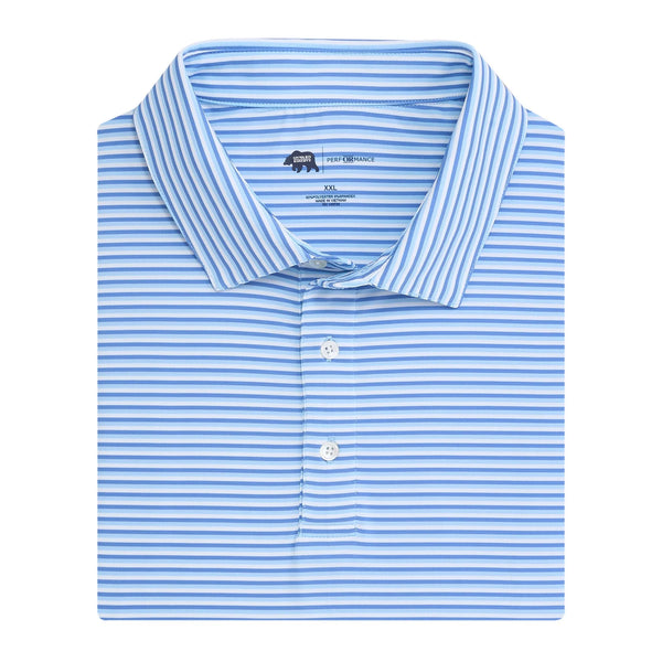 Tri Stripe Performance Polo - Blue Horizon
