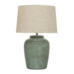 Stoneware Table Lamp with Linen Shade