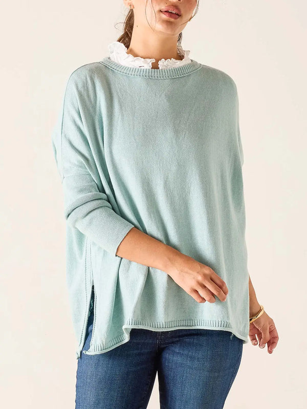 Catalina Cotton Crewneck Sweater - Sea Glass