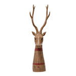 Deer Head with Carved Wood Finish