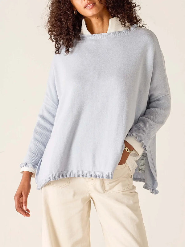 Catalina Cotton Ruffle Sweater - Dreamy Blue