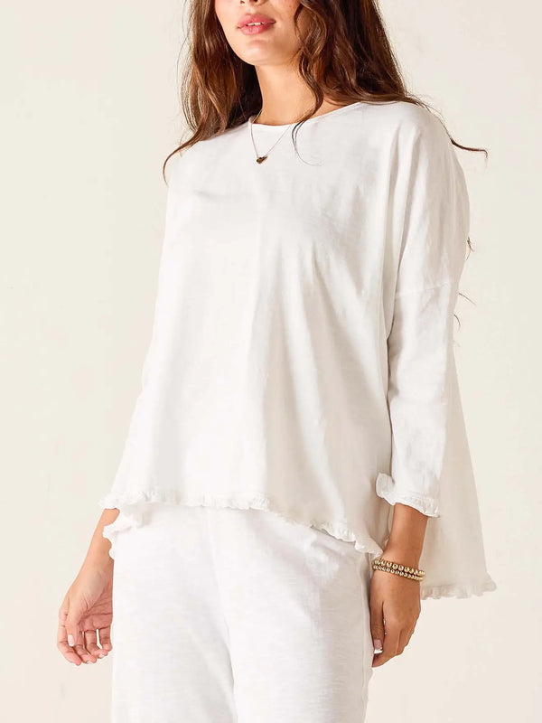 Catalina Ruffle Tee - White
