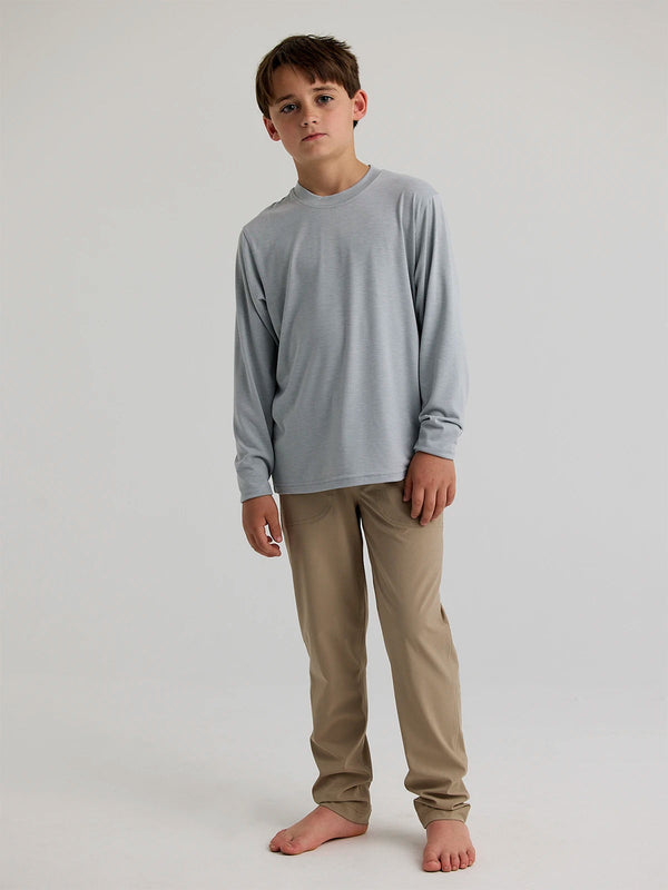 Youth Bamboo Shade Long Sleeve: Heather Aspen Grey