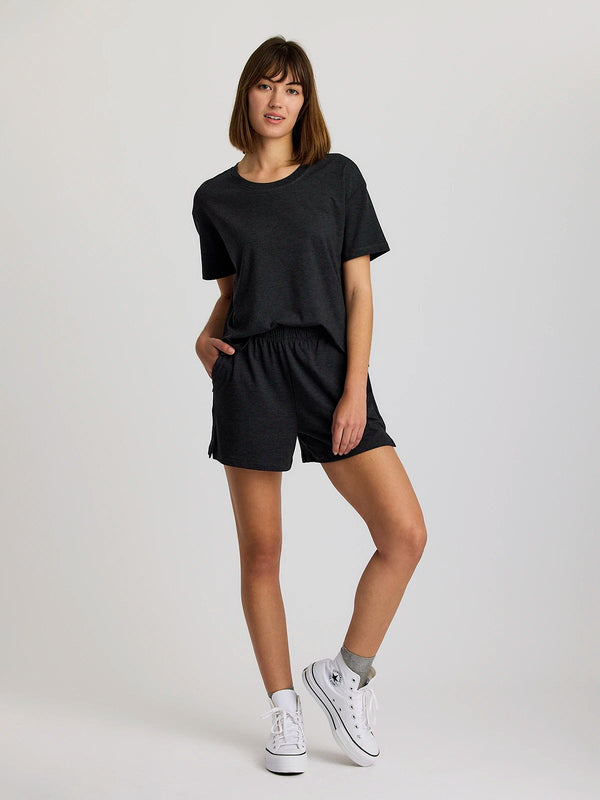 Women's Bamboo Flex Sunday Short: Heather Black