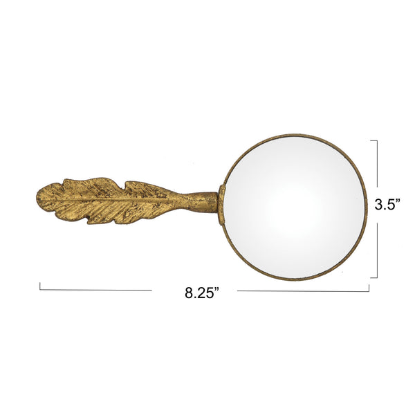 Pewter Magnifying Glass with Feather Handle