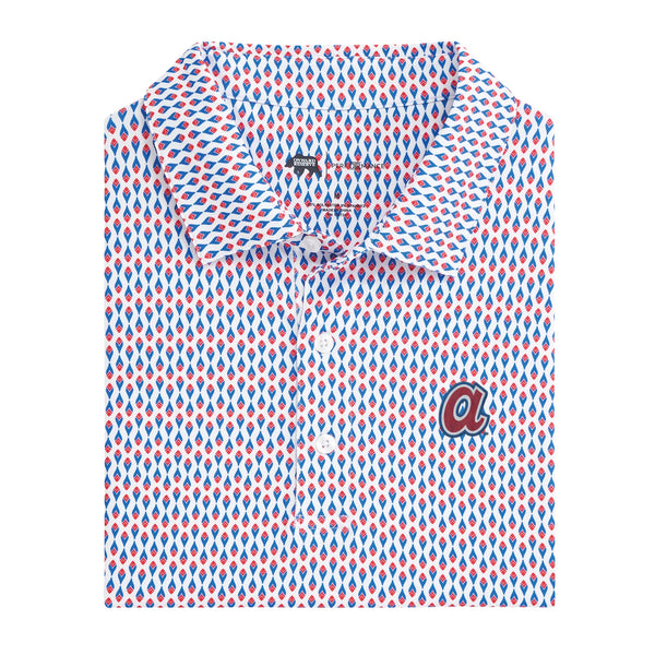 Atlanta Braves Cooperstown Feather Printed Performance Polo