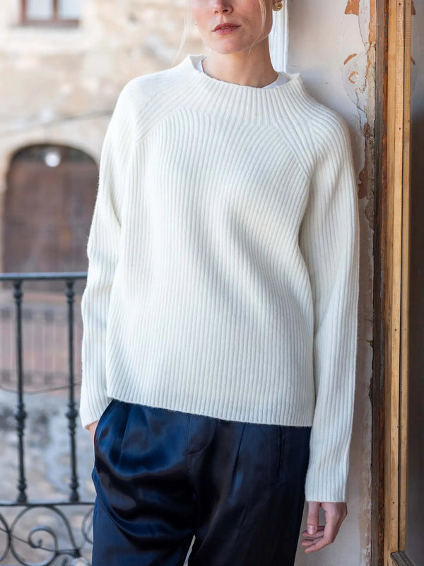 Monograph Mockneck Sweater | Winter White