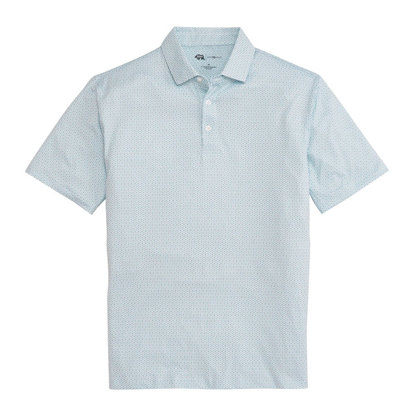 Out of Office Printed Performance Polo - Mallard Green