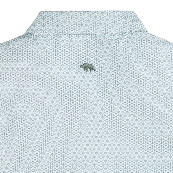 Out of Office Printed Performance Polo - Mallard Green