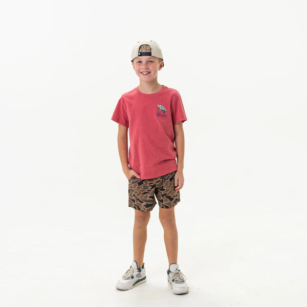 Youth Tee - Big Fly - Heather Crimson