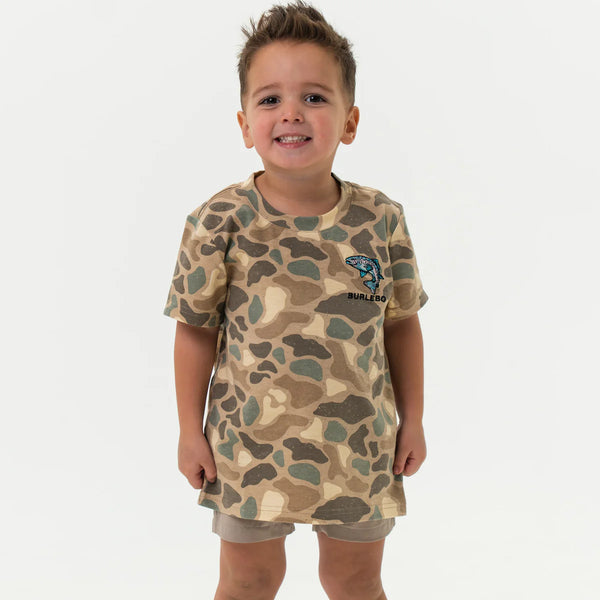 Youth Pintail Camo SS Tee - Jumping Trout