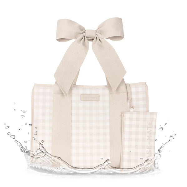 Case-Mate Latte Gingham Bow Jelly Tote Bag