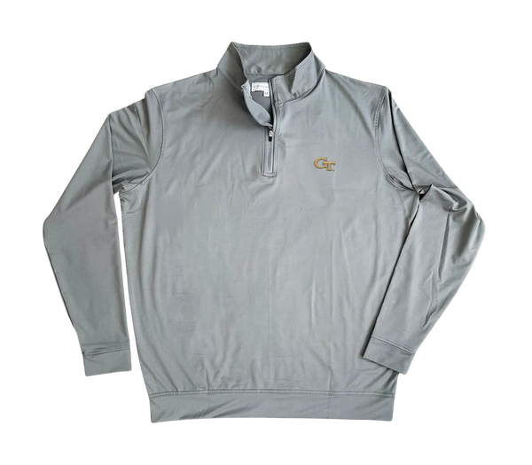 GEORGIA TECH 1/4 ZIP PERFORMANCE PULLOVER - ASH GRAY