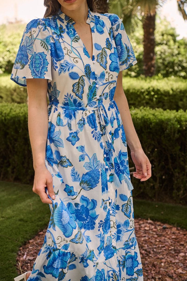 Samian Floral Kissa Button Down Maxi Dress