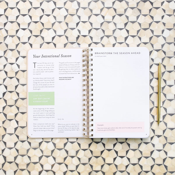 Fresh Start Daily Goal Planner | Natural Linen Spiral