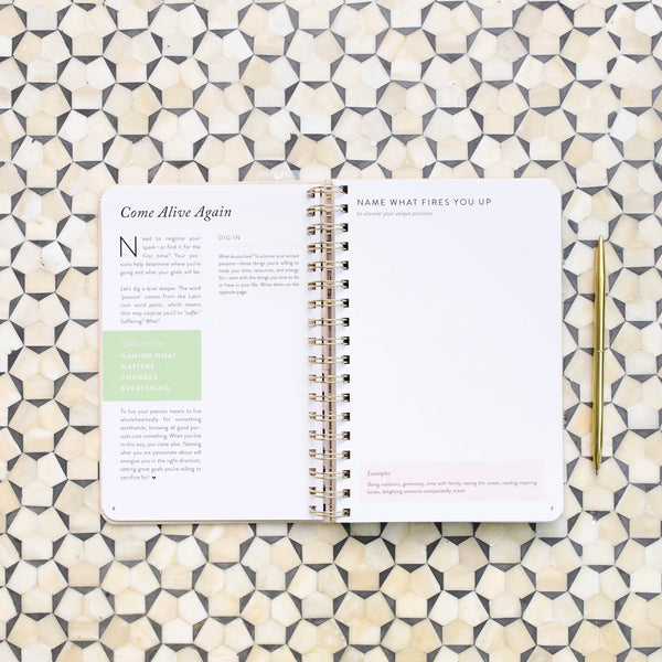 Fresh Start Daily Goal Planner | Natural Linen Spiral
