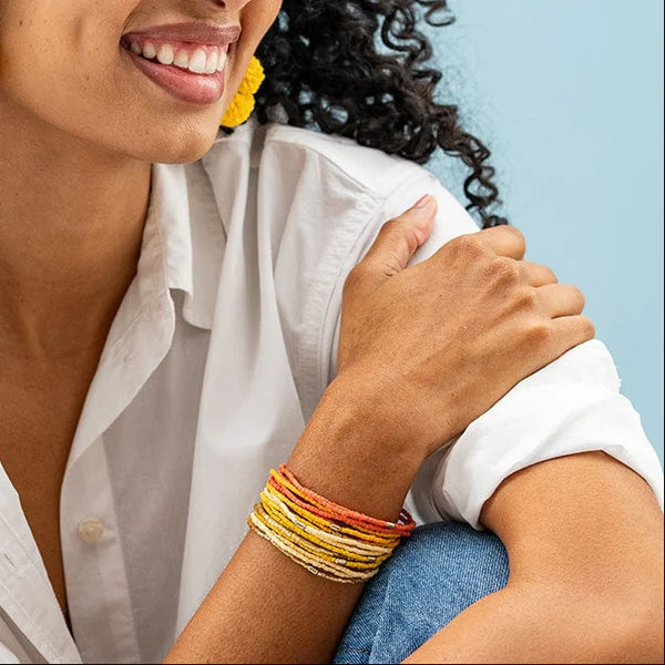 Chelsea 18 Strand Luxe Beaded Bracelet Set Yellow