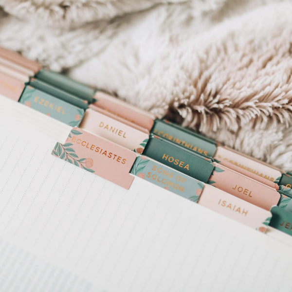 Mint Floral Bible Tabs