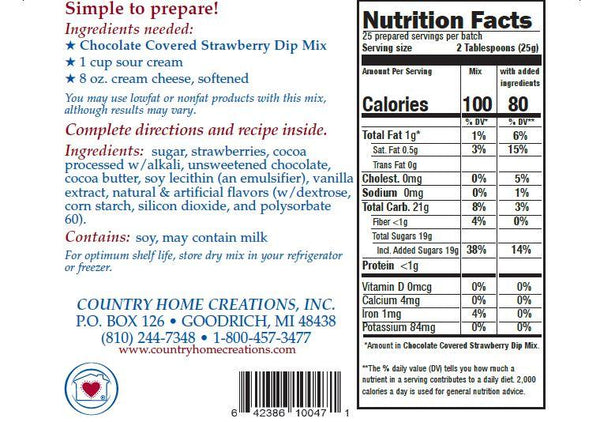 Chocolate Covered Strawberry Dip Mix