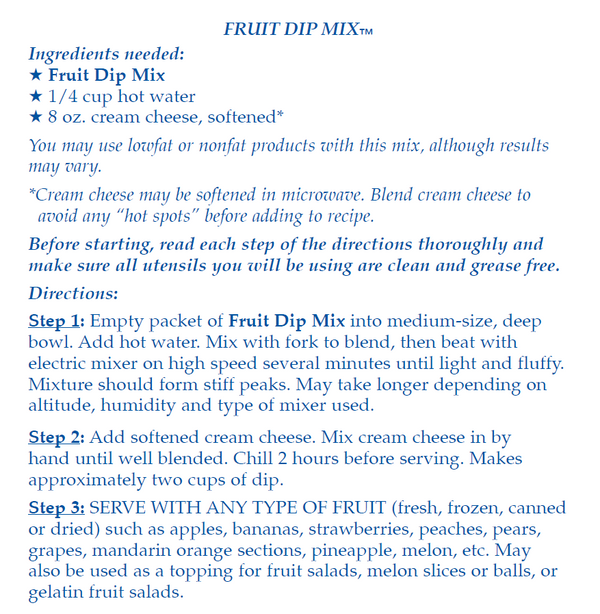 Fruit Dip Mix