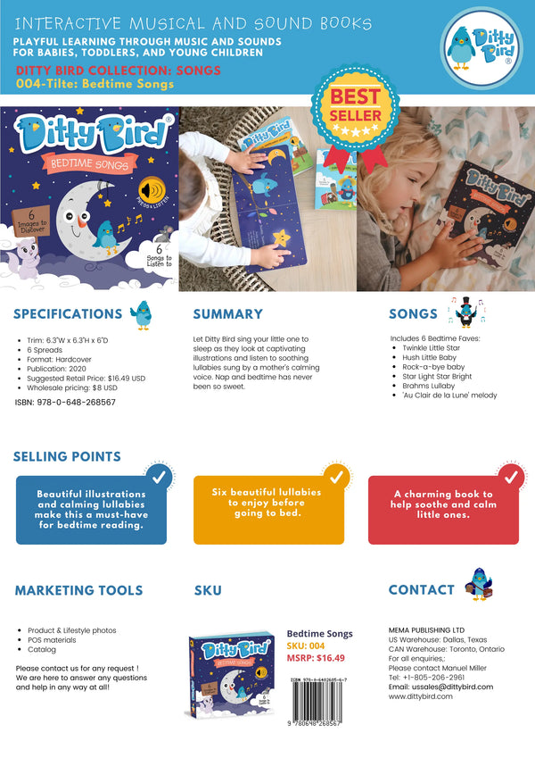 Ditty Bird Baby Sound Book: Bedtime Songs - Storytime
